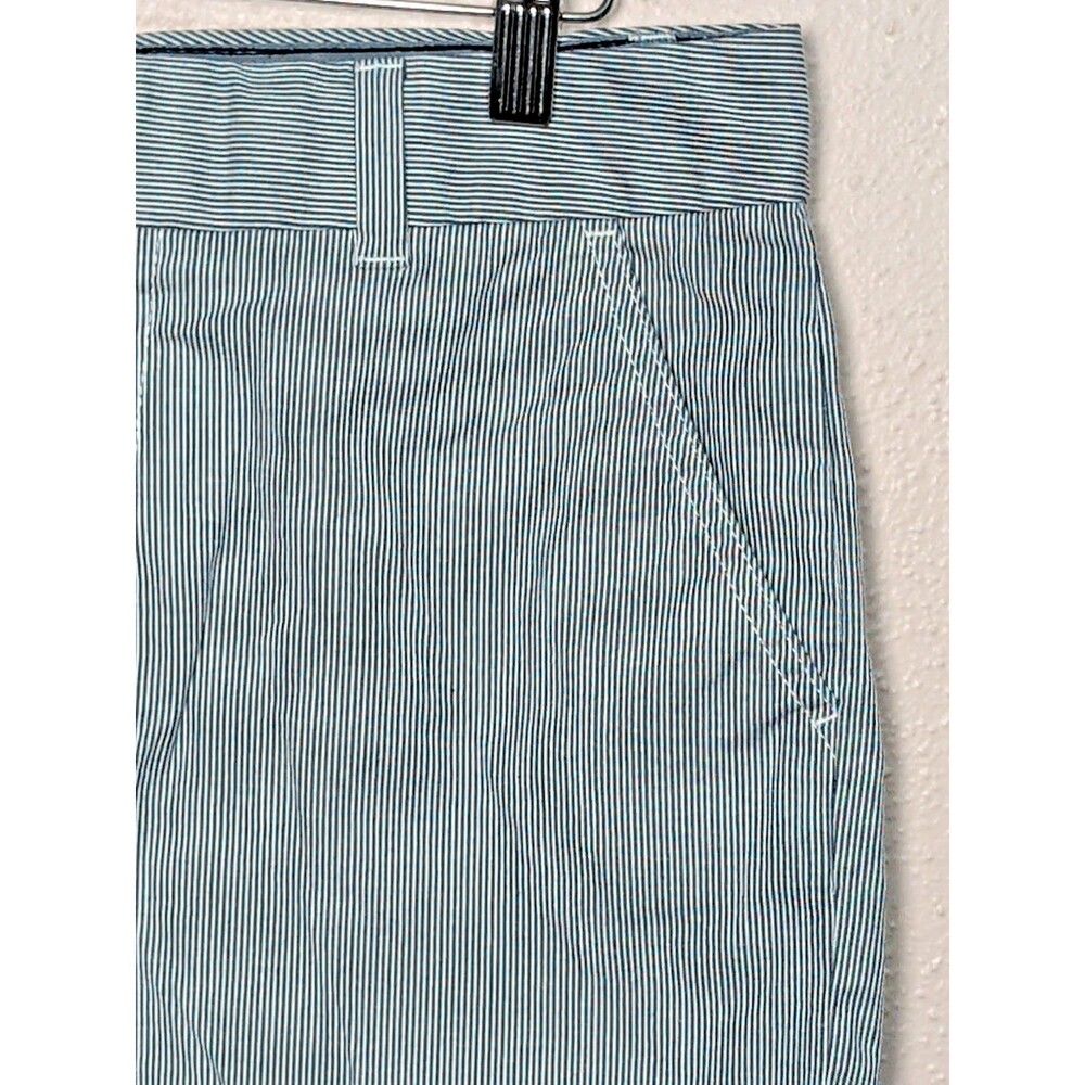 Tommy Hilfiger Blue White Pinstripe Shorts Womens 6 Flat Front Preppy Nautical - Picture 6 of 12